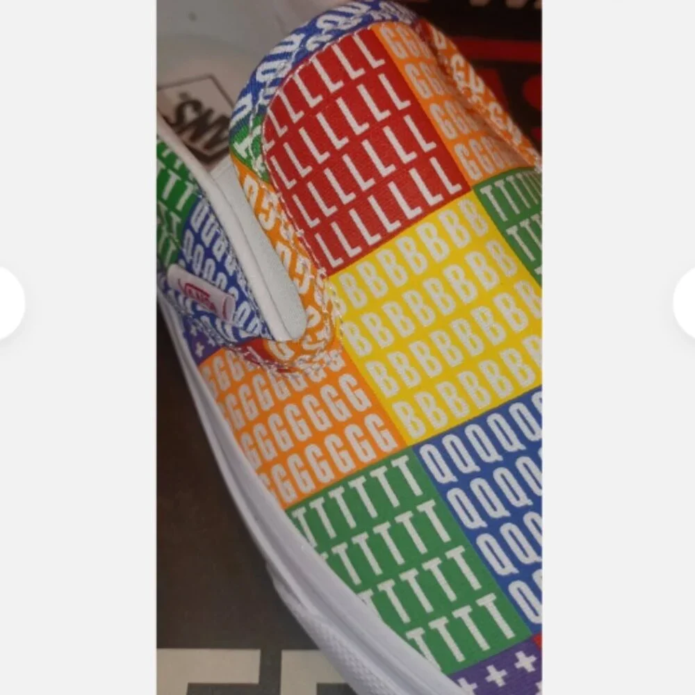 Vans Men's 4.5/Women's 6 Slip-On Pride Rainbow Multi/True White LGBTQ